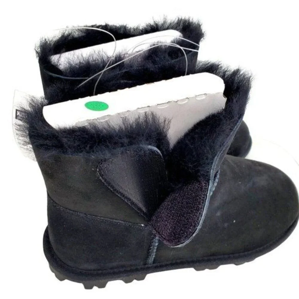 Kirkland 2 Kids Boots Suede Fur Boots Winter Snow Shearling Genuine Sheepskin